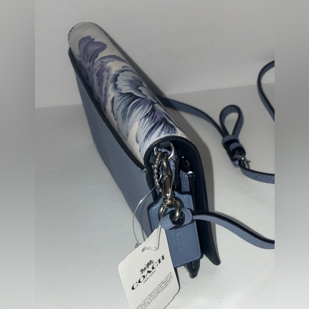 COACH Signature Floral Kaffe Foldover Crossbody Clutch Handbag NWT 6217 Retired - Picture 4 of 9